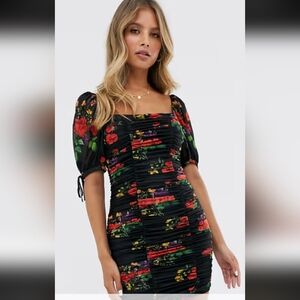 Chic Black Floral Mini Dress